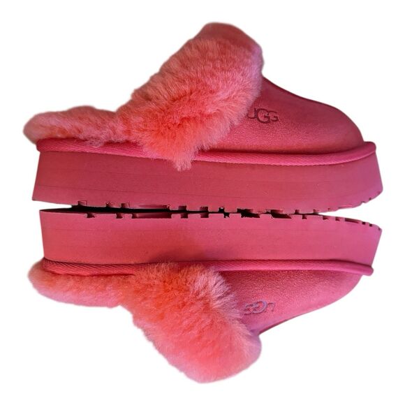 UGG Disquette Platform Slippers Sz 5 Hibiscus Pink Slip On - Picture 7 of 11